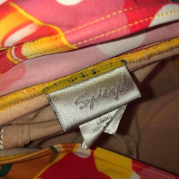 Spiegel Orange & Pink I Piece Bathing Suit Sz 14 - Picture 6 of 8